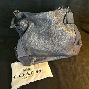 Coach Mixed Leather Edie 42, Midnight Navy, Style #20334
